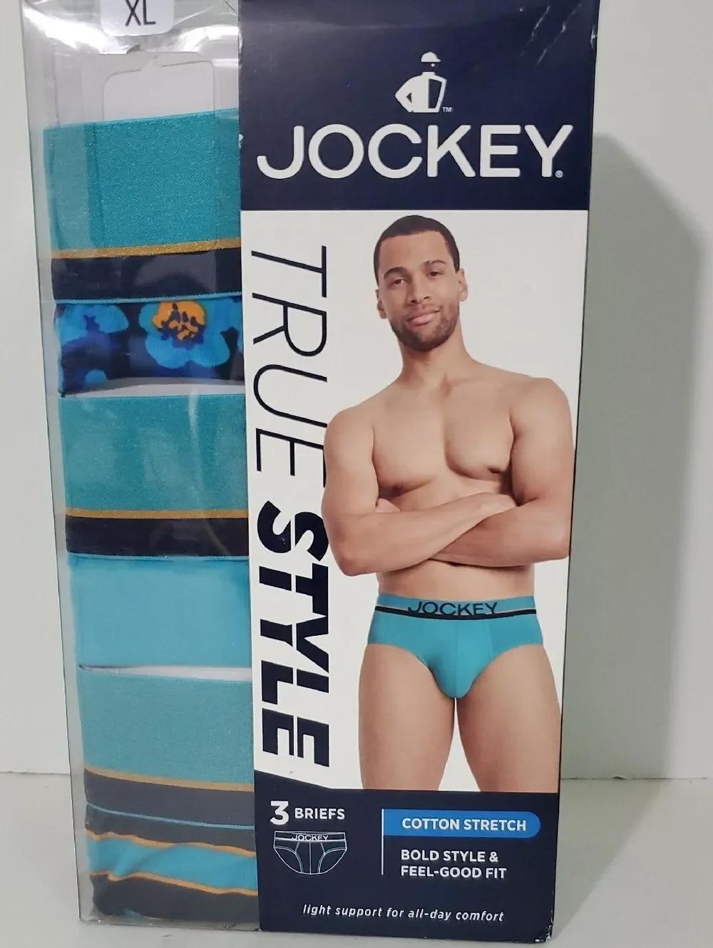 Jockey Men's Teal & Navy Briefs 3-Pack Size XL NWT